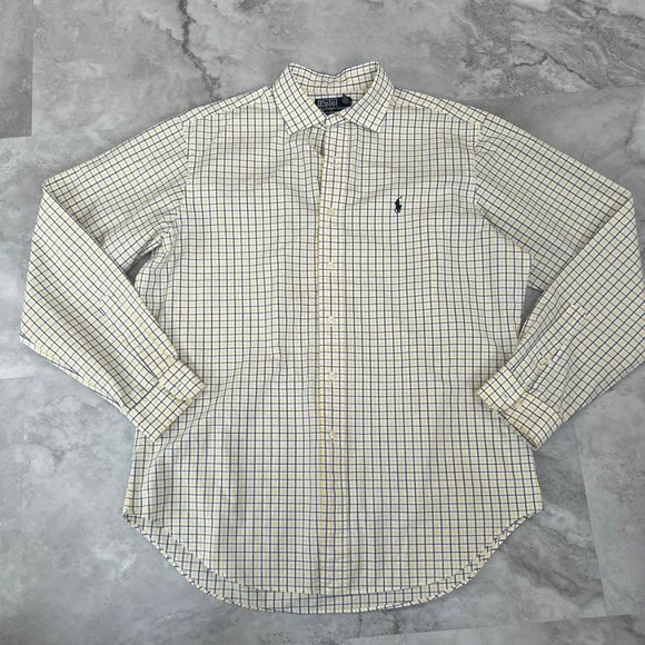 Polo by Ralph Lauren‎ Westerton Classic Fit Size Large L Yellow Plaid - Picture 1 of 6